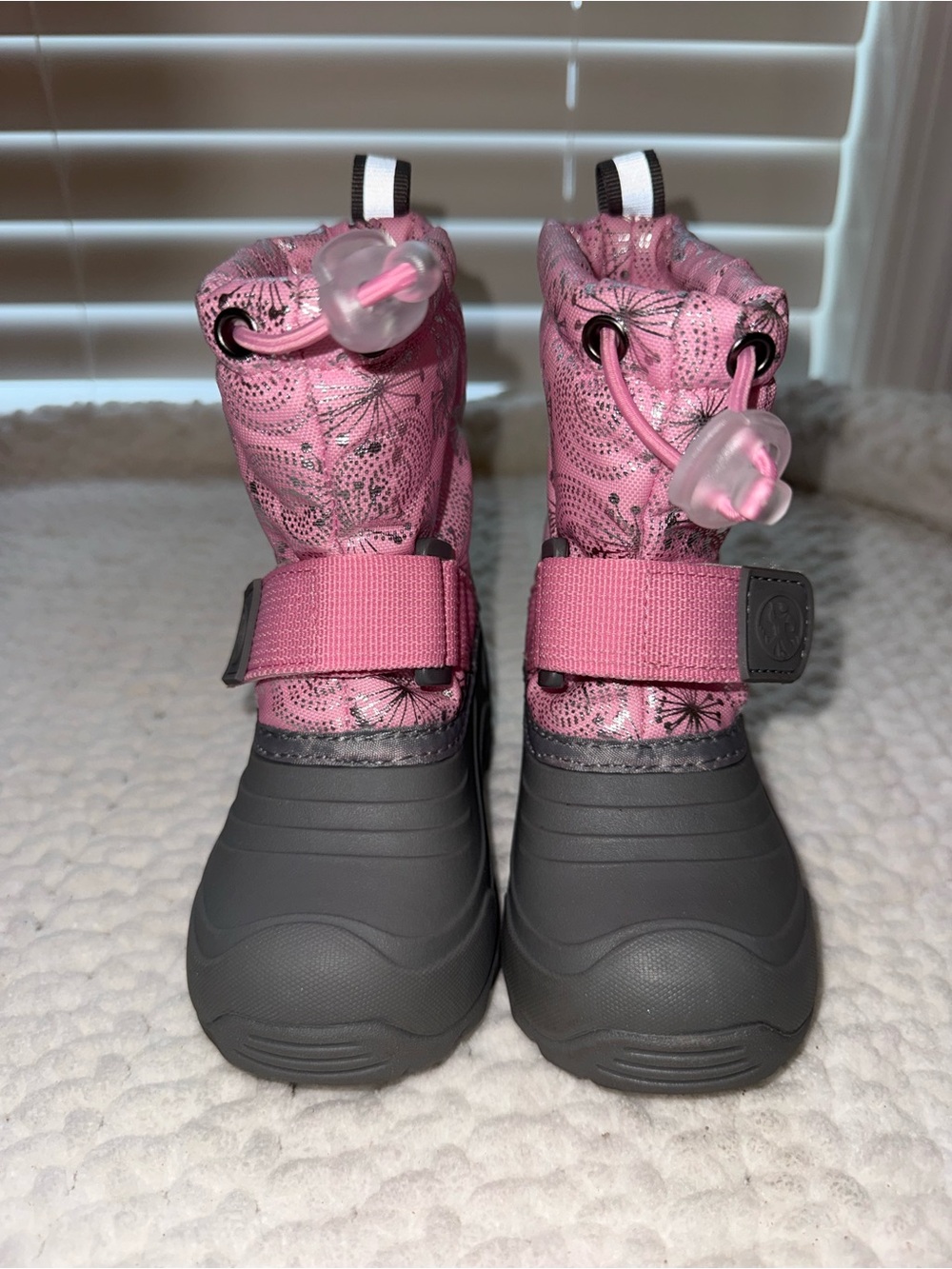 3M Thinsulate Pink and Gray Kids Snow Boots